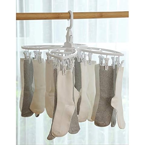 Clothes Airer Drying Racks Strong Fixed No Trace Multi-purpose Socks Anti-fall Flat Creative Plastic Opening Windproof Small Clip FANJIANI Cover