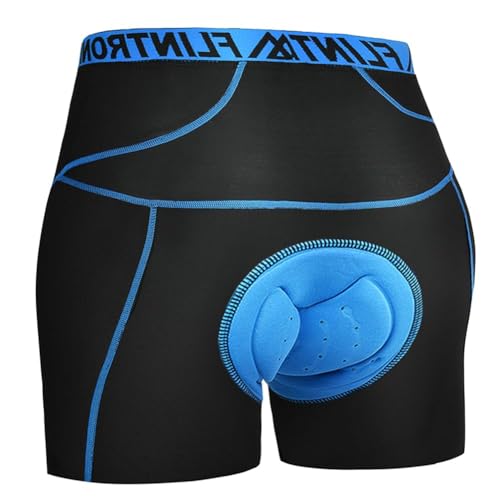 Flintronic Mens 4D Padded Cycling Shorts L Dark Blue