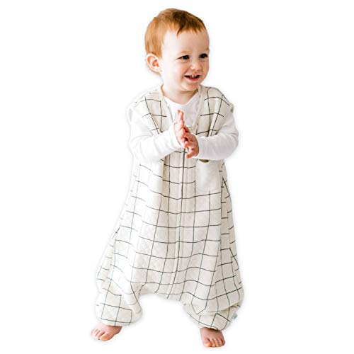 tealbee dreamsuit toddler sleep sack with feet  walker sleep bag with legs rayon made from bamboo summer 08 tog 2-way zipper 12m-2t - checkered