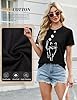 Lonya Women's T-Shirt Black Crew Neck Short Sleeve Tunic Tee Shirt Casual Cute Graphic Print Basic Fashion Tshirts Kitten,XXL #3