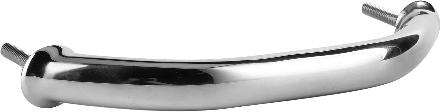 Aramox Main Courante Marine en Acier Inoxydable, Poignée Ovale Argentée pour Bateau Yacht, 300mm, avec Quincaillerie de Montage