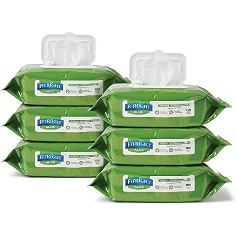 Medline-MSC263954 FitRight Aloe Personal Cleansing Cloth Wipes Cover