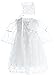 Lilax Baby Girl's Christening Baptism Lace Overlay Dress Gown & Bonnet 2 Piece Deluxe Set 9M