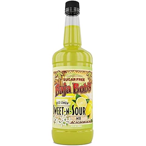 Baja Bob's Sweet n Sour Mix 32oz Bottle - Sugar Free Cocktail Mixer - Keto Friendly - Low Calorie - Low Carb - Non-Alcoholic Mix Cover