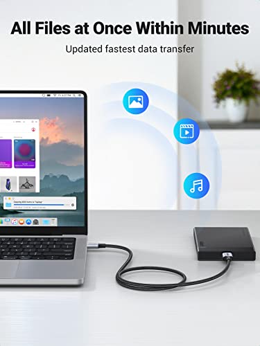 Image of UGREEN 10Gbps Micro 3.0 to USB C Cable Nylon Braided External Hard Drive Cord Data Transfer& Fast Charging Micro B Wire Compatible with Galaxy S5, Seagate, WD, Toshiba, Portable SSD /HDD, Camera, 1M