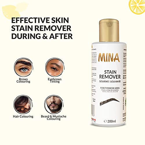Mina Stain Remover, Softly Removes Hair And Tint Color From The Skin Around The Eyebrows 200Ml #TOP4