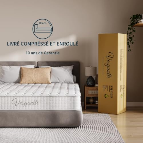 Matelas 160x200 Ressorts ensachés 7 zones Vesgantti