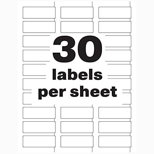Image of Avery White Asset Tag Labels, 3 /4 inch x 2 inch, Destructible Laser Printable Tags, 240 Waterproof Labels (60531)