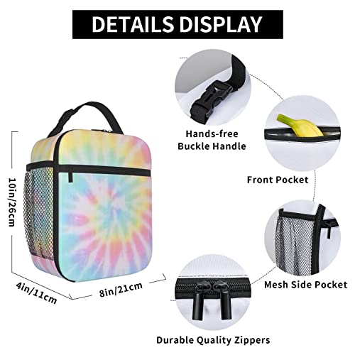 Pastel Tie Dye Portable Lunch Bag Reusable Insulated Thermal Lunch Tote Box For Women Men Adults Kids Work Travel Picnic #TOP5