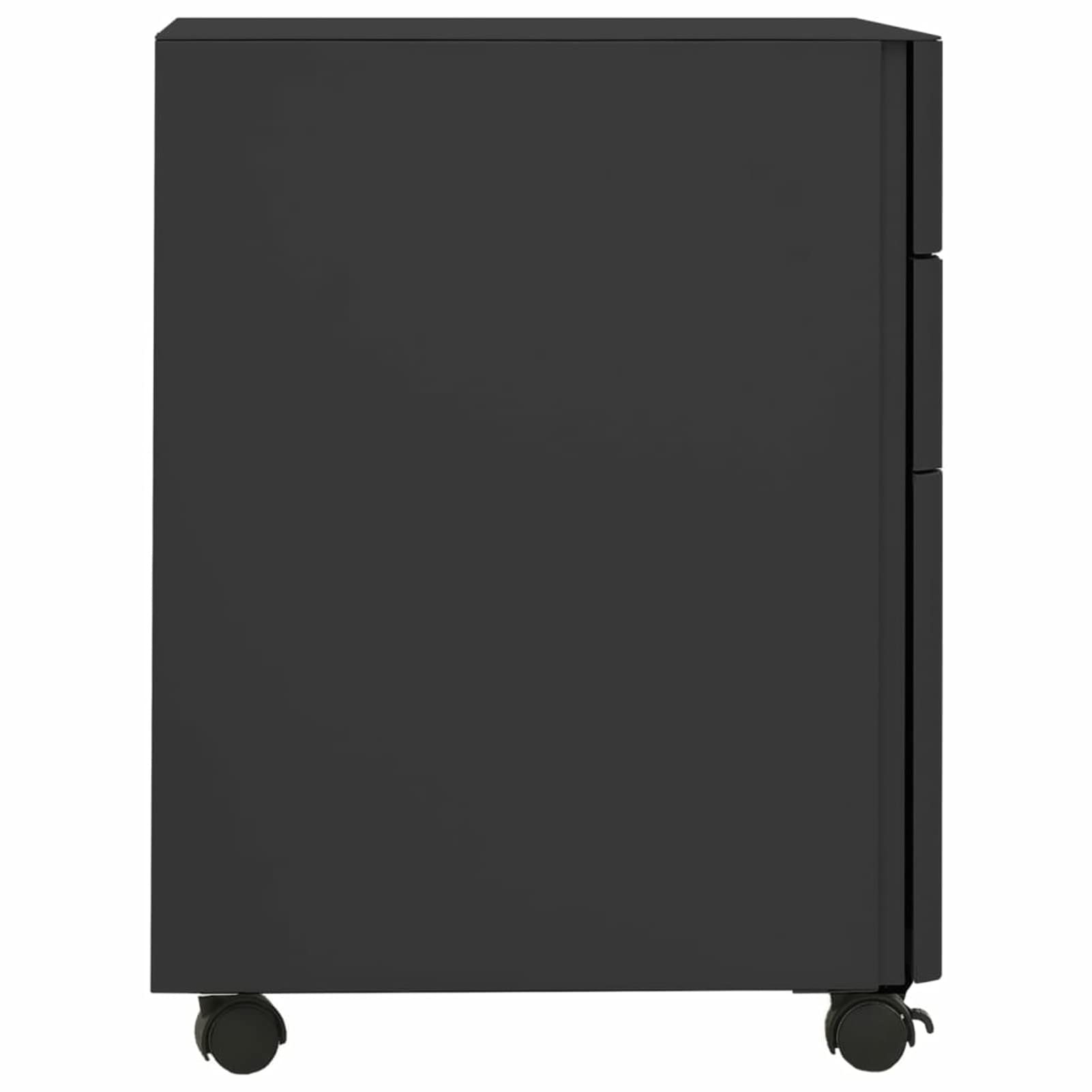 Schedario Mobile Antracite 30x45x59 cm in Acciaio,Cassettiera,Mobiletto da Ufficio con Serratura,Regolabile per Cartelle Sospese,Superficie Testurizzata,per Ufficio,Studio