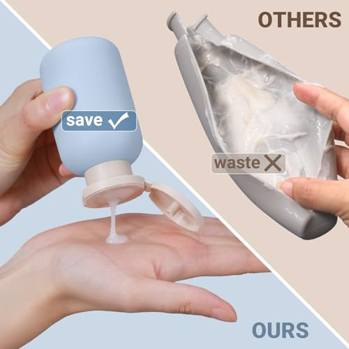 Image of ASEVAT 3.4 oz Plastic Squeeze Bottle for Lotion, Plastic Empty Shampoo Conditioner Container, Plastic Travel Size Toiletries Bottles for Shampoo, Lotion, Cream and Liquids (3 Pcs)