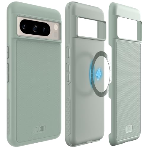 Image of TUDIA MergeGrip Magsafe Compatible for Google Pixel 8 Pro Case - Green Lily