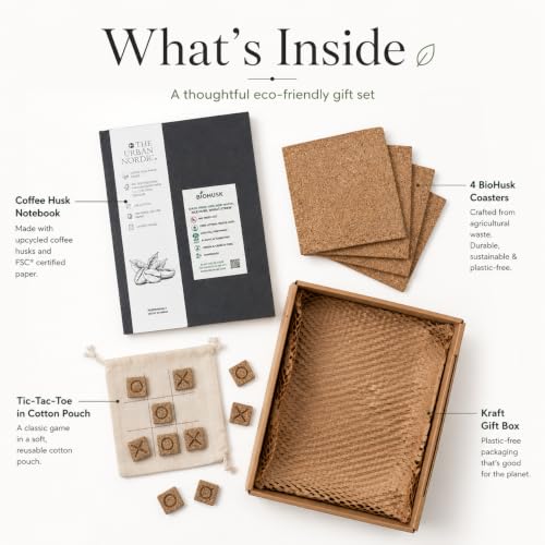 Image of Eco Friendly Corporate Gift Set Notebook Coasters Game