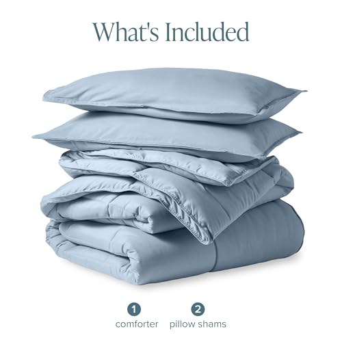 Image of Bare Home Comforter Set - Oversized King Size - Ultra-Soft - Goose Down Alternative - Premium 1800 Series - All Season Warmth (Oversized King, Dusty Blue)