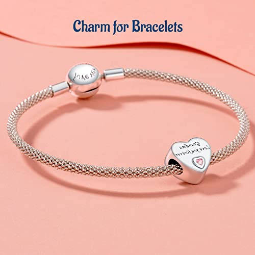 Image of Mothers Day Birthday Number Love Family Friendship Graduation Auntie Grandma Dad Mom Charms for Pandora Bracelets Necklaces, Gifts Women, for Anniversary Valentines Christmas