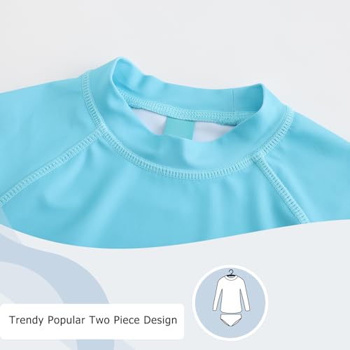 Image of Aisyee Girls Long Sleeve Rash Guard Set Two Piece Swimsuits Tie Dye Bathing Suits for Kids UPF 50+ Swim Shirts