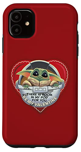 Funda para iPhone 11 Star Wars The Mandalorian Grogu Be My Valentine Red Case