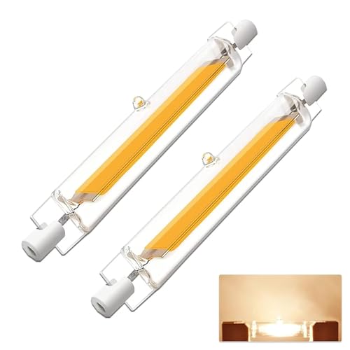 Dvnoua R7S LED 118mm Dimmbar, 20W R7S LED Glühbirne Ersetzt 200W Halogen Leuchtmittel, LED Glühbirne Warmweiß 3000K 2000LM,360°Abstrahlwinkel LED Stab, Kein Flackern,2er Pack