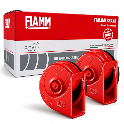 Image of FIAMM Car Horn 12V Loud Sound Dual Tone Snail Horn with Relay, Waterproof Heavy Duty Horn Set for Car, Bike & Truck, High Sound Universal Vehicle Horn (Set of 2)