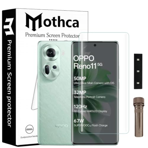 Image of Mothca Curved UV Tempered Glass Screen Protector for Oppo Reno 11 | HD Clear | Full Screen Coverage | Pack of 1