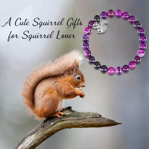 Image of MollyQueen Cute Squirrel Gifts - Squirrel Jewelry Bracelet Inspirational Gift for Friend