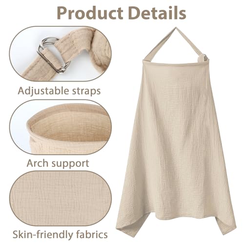 Stilltuch für Unterwegs, Musselin-Stillbezug für Babys, Stillschal 65 * 100cm, Stillbezug mit Festem Reifen für Mutter Stillschürze, Breastfeeding Cover, Nursing Cover