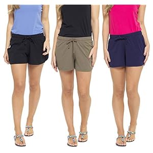 Ladies 3 Pack Cool Cotton Blend Summer Shorts Lounge Beach Shorts UK Sizes 8-22