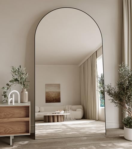 Image of Koonmi 77x38 Arched Full Length Mirror, Floor Mirror with Stand