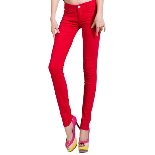 Hee Grand Jean skinny pour femme - Rouge - M