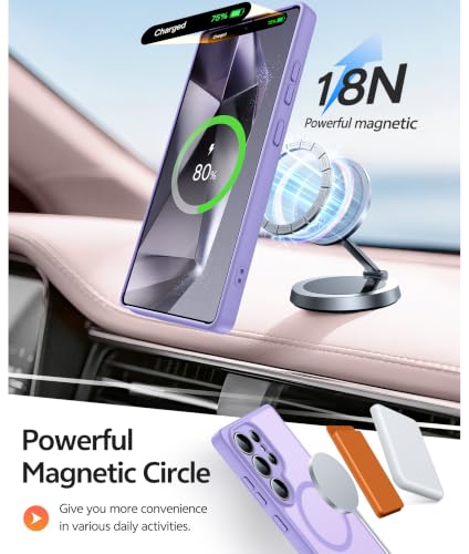Image of FNTCASE for Samsung Galaxy S24 Ultra Case: [Fit for Magsafe] [Full Camera Protection] Translucent Matte Cases with [Screen Protector] Military Grade Shockproof Protective Phone Cover