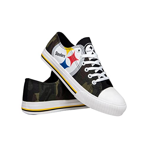 FOCO Women's NFL Camo Low Top Canvas Sneakers Shoes