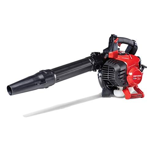 CRAFTSMAN BV245 27cc 2-Cycle Full Crank Engine Gas Powered Leaf Blower - Handheld Gasoline Blower with Vacuum Kit for Lawn Care, Liberty Red