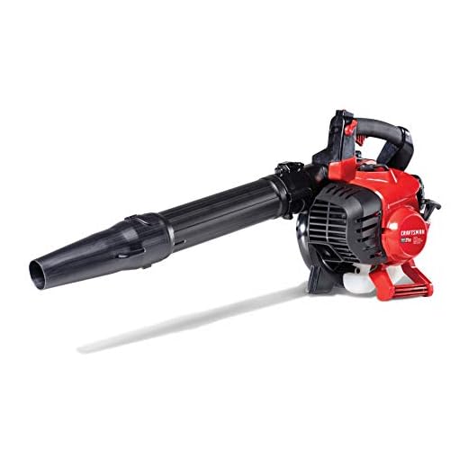 CRAFTSMAN BV245 27cc 2-Cycle Full Crank Engine Gas Powered Leaf Blower - Handheld Gasoline Blower with Vacuum Kit for Lawn Care, Liberty Red