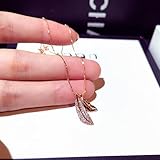 CCXXYGWJ Collar de Cadena de clavícula con Gargantilla Corta con Colgante de Hoja de Color Plateado para Mujer