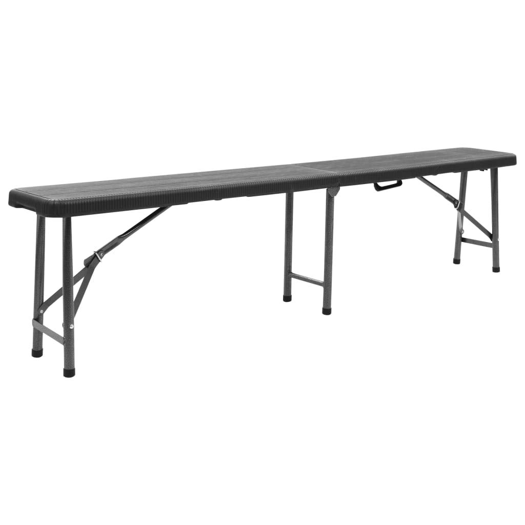 Lot de 2 bancs de camping pliables en polyéthylène haute densité - 180 cm - Pour jardin, camping, pique-nique