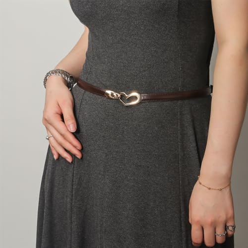Elegant Heart Clasp Waist Belt Women's Flexible PU Leather Waist Strap Daily Comfort Wear Lightweight Waistband4