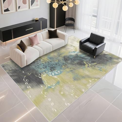 DJHWWD Alfombra para Cocina A Prueba De Polvo 160x230cm, Azul Verdoso grisáceo Alfombra Grande Degradados Abstractos para pasillos de cocinas