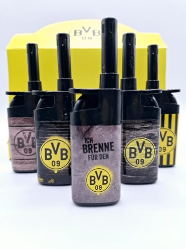 BVB Dortmund Lizenz Mehrweg Fußball Fan Feuerzeug Stabfeuerzeug 5 Stück gelb schwarz BVB Dortmund Lizenz Mehrweg Fußball Fan Feuerzeug Stabfeuerzeug 5 Stück gelb schwarz