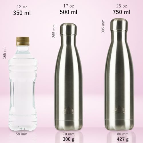 Image of Mont-Clair Stainless Steel Water Bottle, Vacuum insulated - BPA Free, 12h Hot & 24h Cold Drinks, Metal Water Bottle 25 oz Leakproof, Ideal for Adult, Kids, Running - Pink