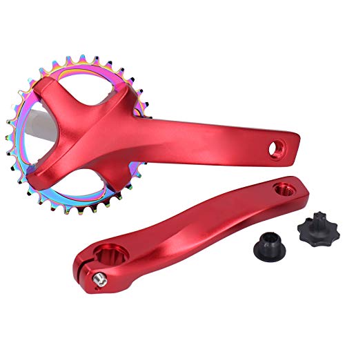 ZK?22 自転車チェーンリング チェーンホイール クランク アルミニウム合金 自転車 クランクセット アーム 32T チェーンリング (赤)