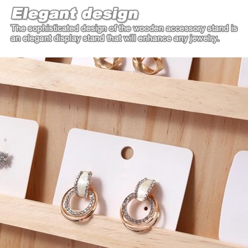 Présentoir de bijoux en bois pour exposition artisanale et table de vente