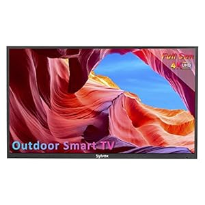 SYLVOX 75 inch Outdoor TV, 2000 nits Full Sun LED Outdoor TV, 4K UHD Smart Television IP55 Waterproof, High Brightness, ATSC & NTSC Tuner, Support Bluetooth & 2.4G WiFi, for Outside & Backyard