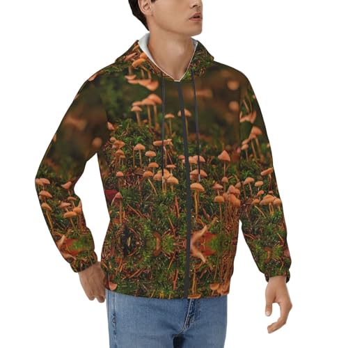 Sweat à capuche pour homme motif champignon sauvage idéal pour le week-end