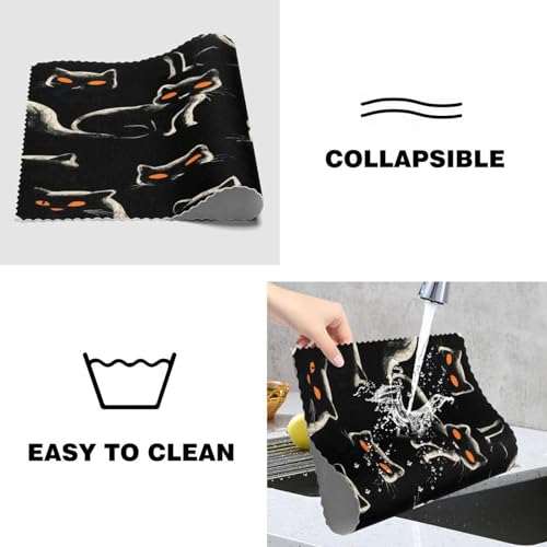 Set de table chat noir lot de 6 dessous de plat lavables 30x45 cm - 5