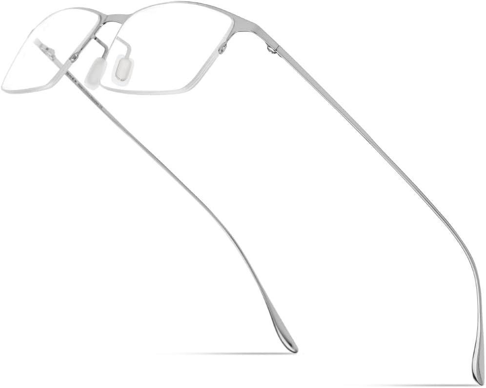 FONEX Metal Square Eyeglasses,Full Rim Lightweight Glasses Frame for Men 8105