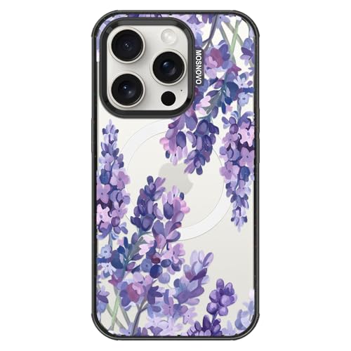 MOSNOVO for iPhone 15 Pro Case for MagSafe, Lavender, Black