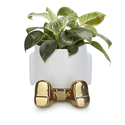 Balvi Blomkruka MrSitty Gold Edition gyllene färg en rolig kruka för växter och blommor keramik 20 x 17 x 14