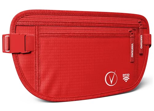 Cintura per soldi da viaggio nascosta, portafoglio con protezione RFID, adatta per passaporto e telefono con custodia