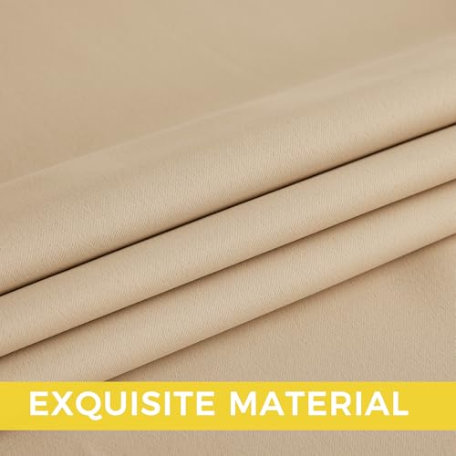 Image of NICETOWN Biscotti Beige Light Blinds - Microfiber Grommet Thermal Insulated Shades for Kid's Room, Yard, Boys Room, Girls Room, Nursery - Lightweight, 1 Pair, W52 x L95