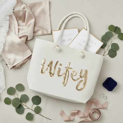 Bolso grande de yute para boda Elegantpark miniatura 4